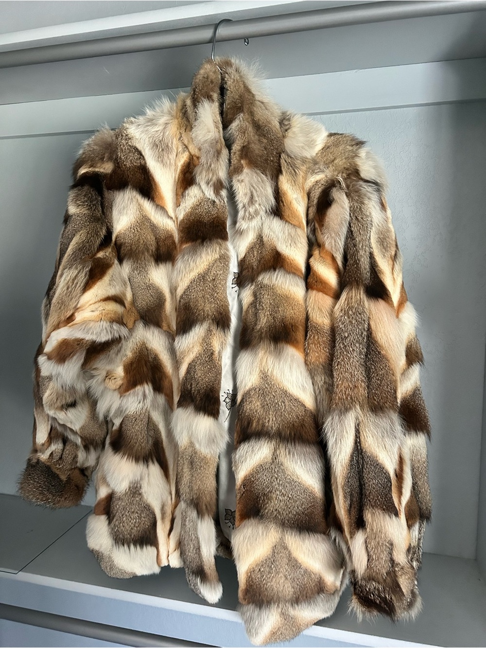 Real Kit Fox Paw Vintage Fur Coat FOR SALE